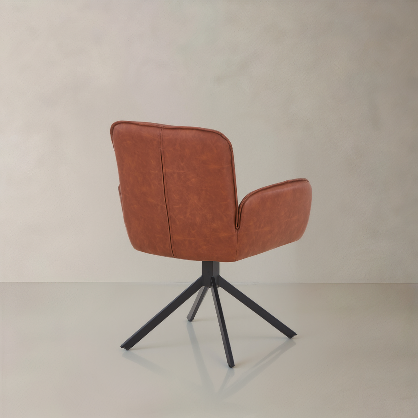 LEO Swivel Leather Armchair, Brown