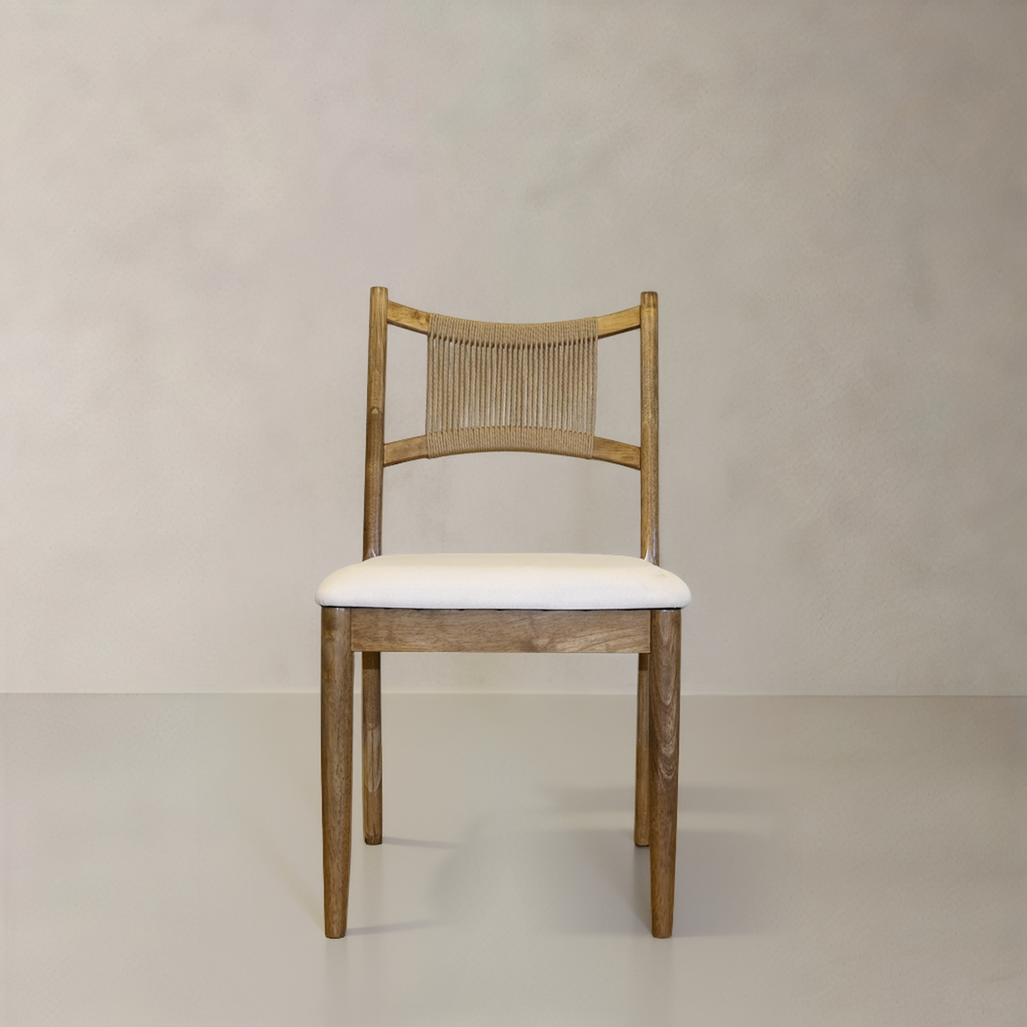APRIL Solid Wood Dining Chair, Cream