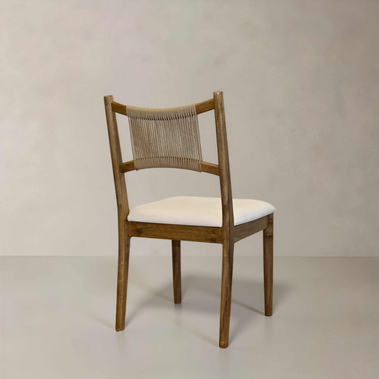 APRIL Solid Wood Dining Chair, Cream