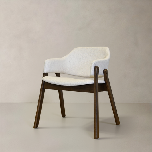 BEAUMONT Solid Wood Dining Chair, Cream