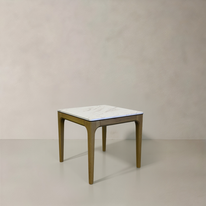 AUDREY Side Table, White Marble
