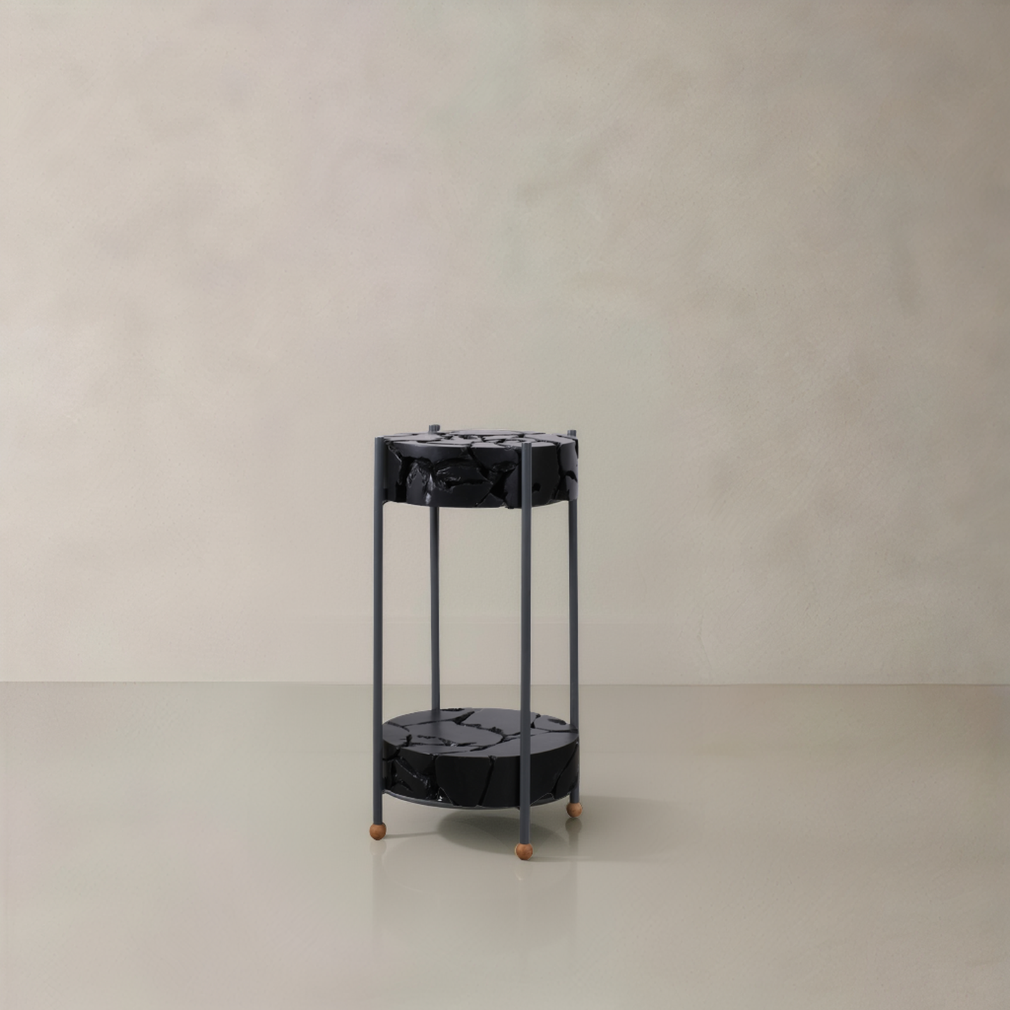 SIENNA Solid Teak Side Table, Black