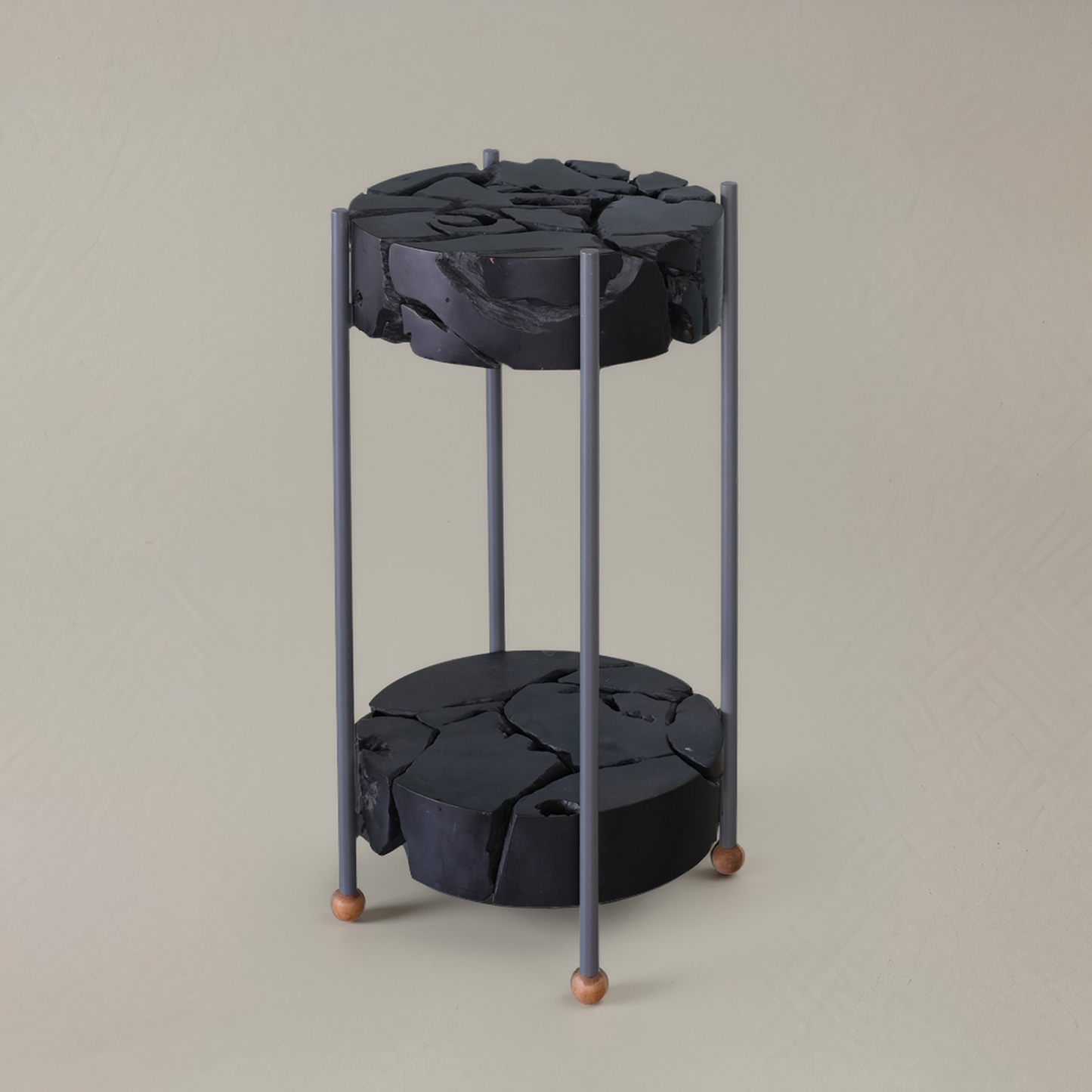 SIENNA Solid Teak Side Table, Black