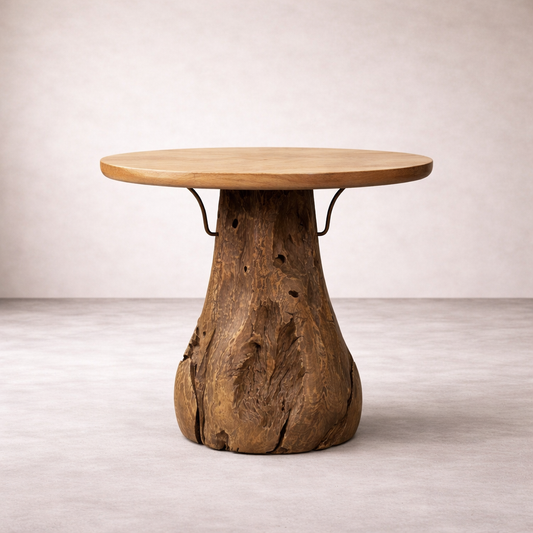 Monroe 17.7" Solid Teak Root Side Table