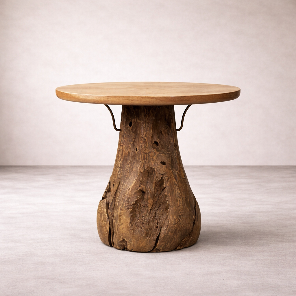 Monroe 19.7" Solid Teak Root Side Table