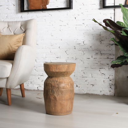 ELLA Solid Teak Side Table, Natural