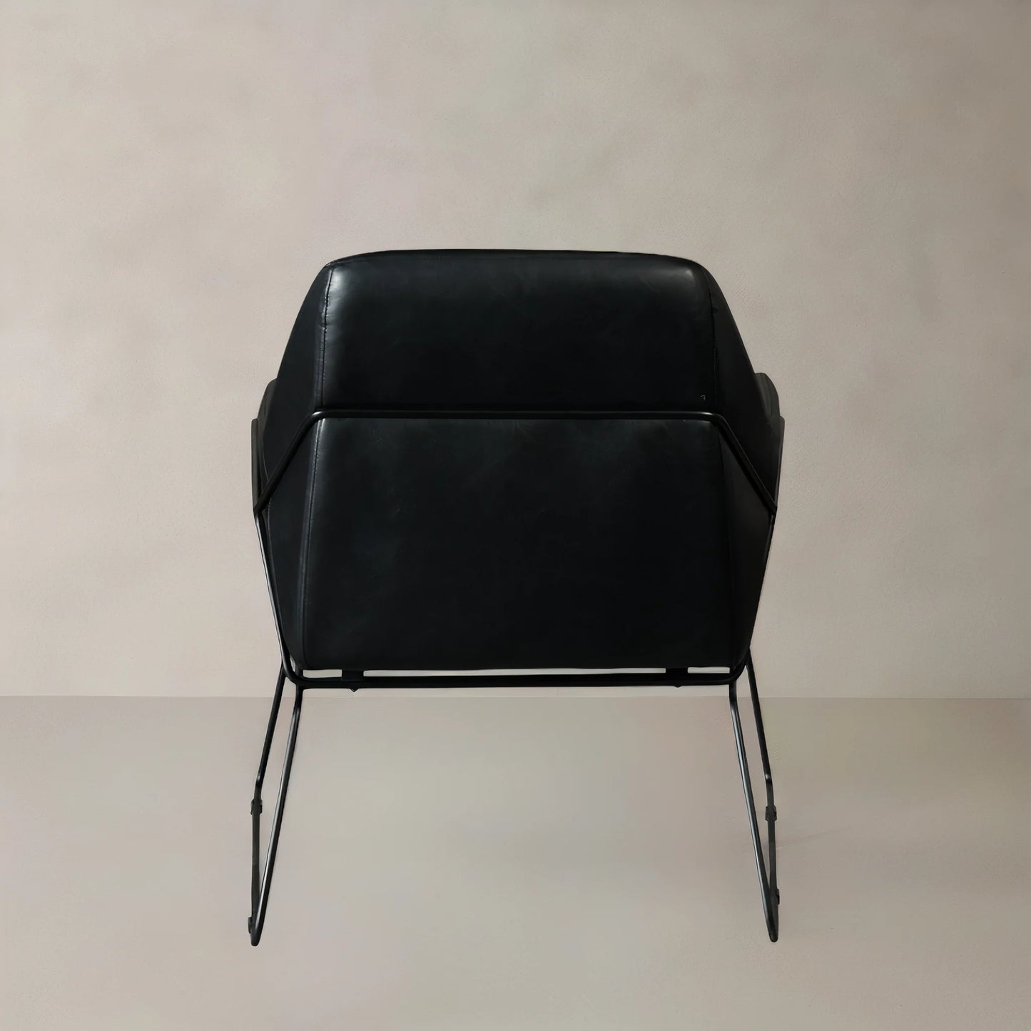 STREAM Leather Lounge Chair, Black, 35"