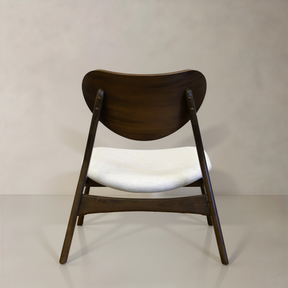 LAURENT Solid Wood Lounge Chair, Cream, 28.1"