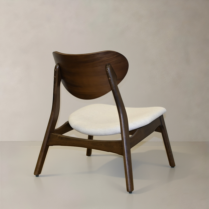 LAURENT Solid Wood Lounge Chair, Cream, 28.1"