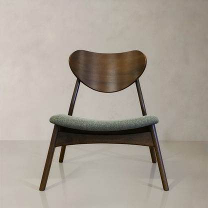 LAURENT Solid Wood Lounge Chair, Green, 28.1"