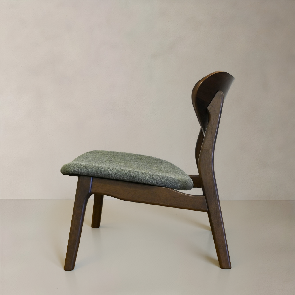 LAURENT Solid Wood Lounge Chair, Green, 28.1"