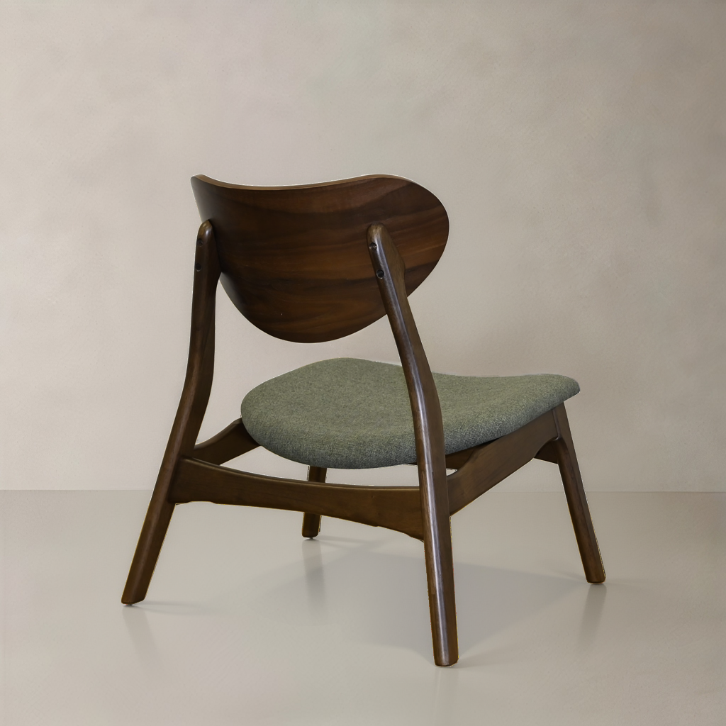 LAURENT Solid Wood Lounge Chair, Green, 28.1"