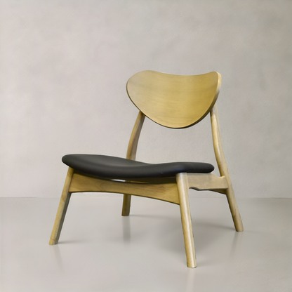 LAURENT Solid Wood Lounge Chair, Black, 28.1"