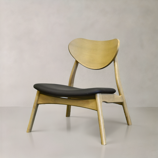 LAURENT Solid Wood Lounge Chair, Black, 28.1"