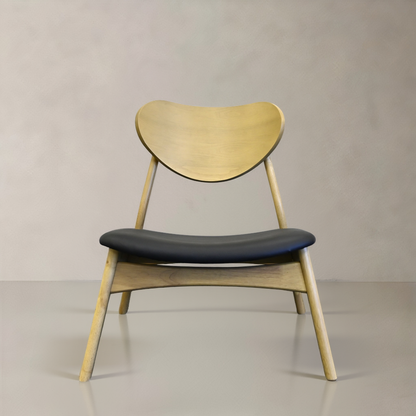 LAURENT Solid Wood Lounge Chair, Black, 28.1"