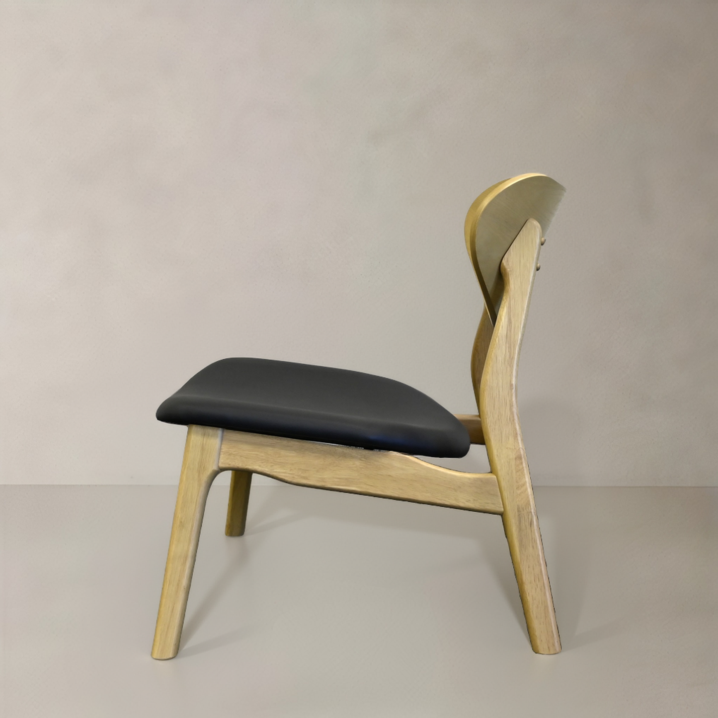 LAURENT Solid Wood Lounge Chair, Black, 28.1"