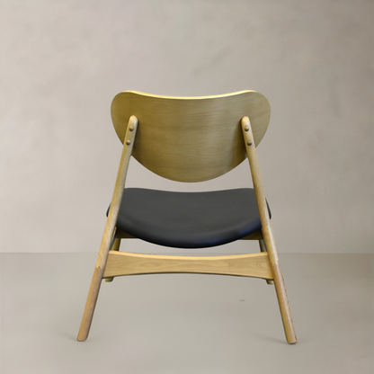 LAURENT Solid Wood Lounge Chair, Black, 28.1"