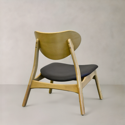 LAURENT Solid Wood Lounge Chair, Black, 28.1"