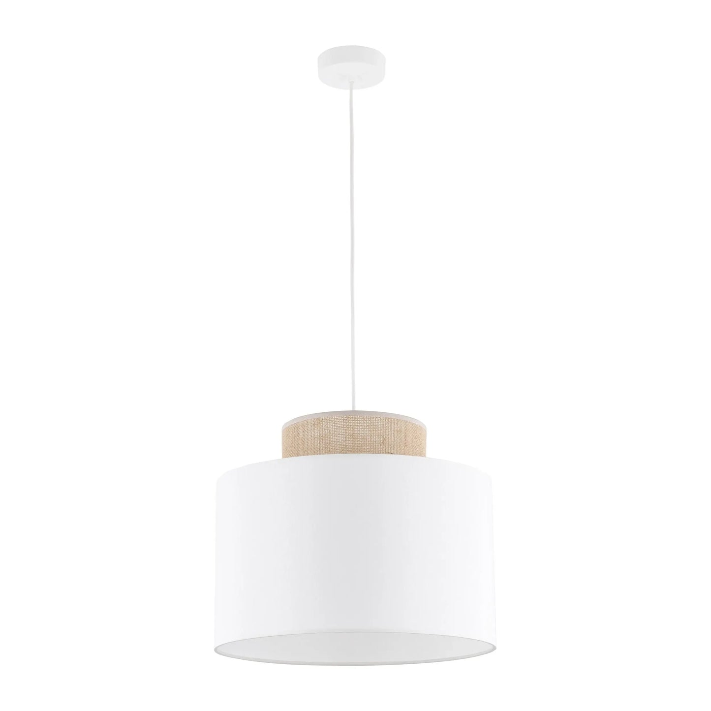 DUO White Jute Natural Pendant Light LumoCrafts