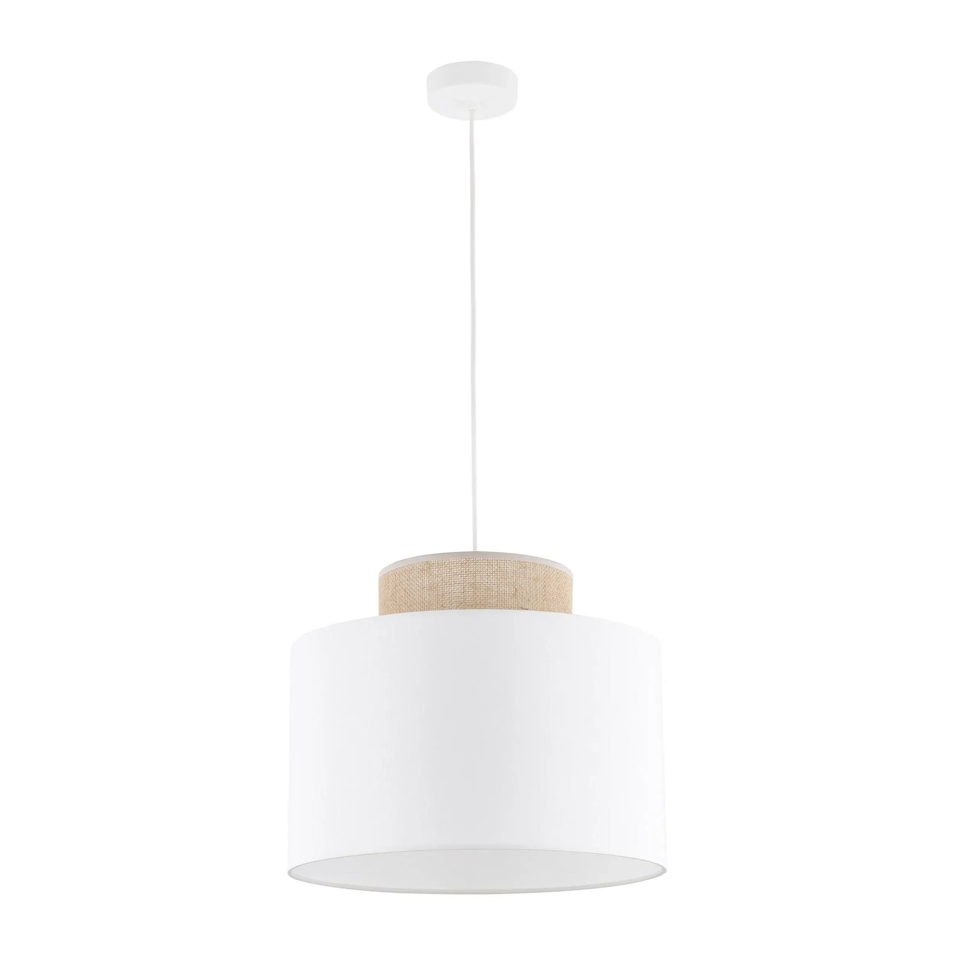 DUO White Jute Natural Pendant Light LumoCrafts