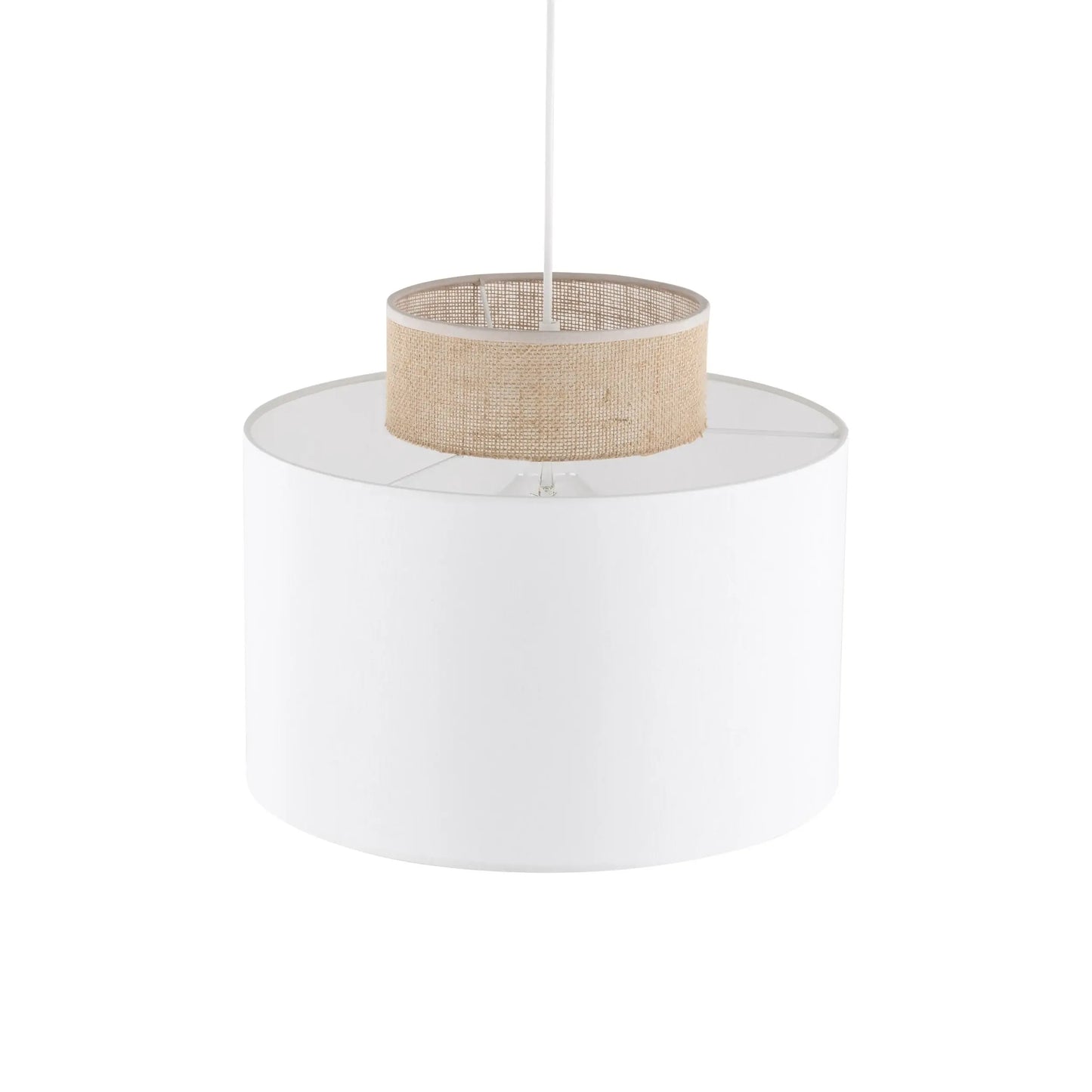 DUO White Jute Natural Pendant Light LumoCrafts