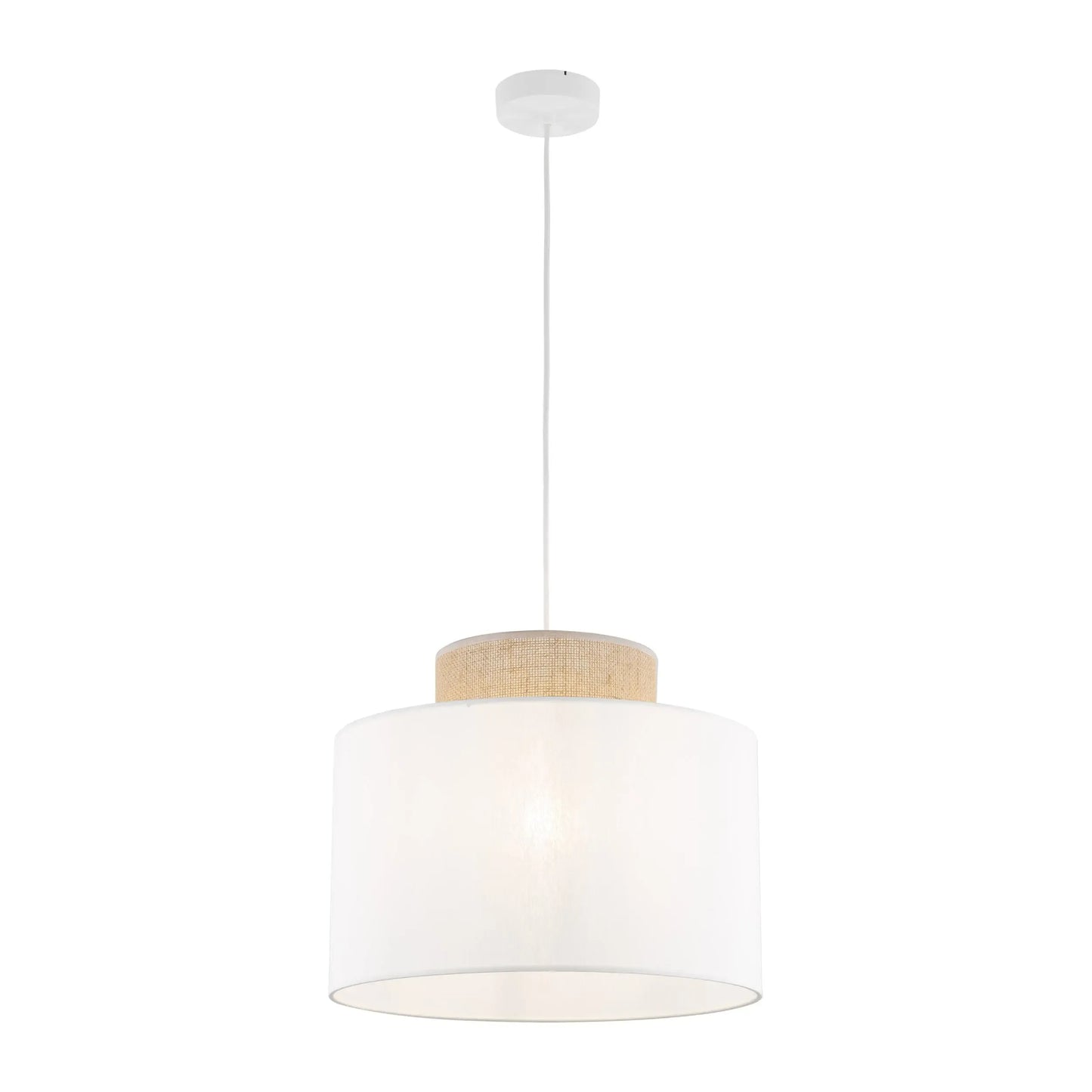 DUO White Jute Natural Pendant Light LumoCrafts