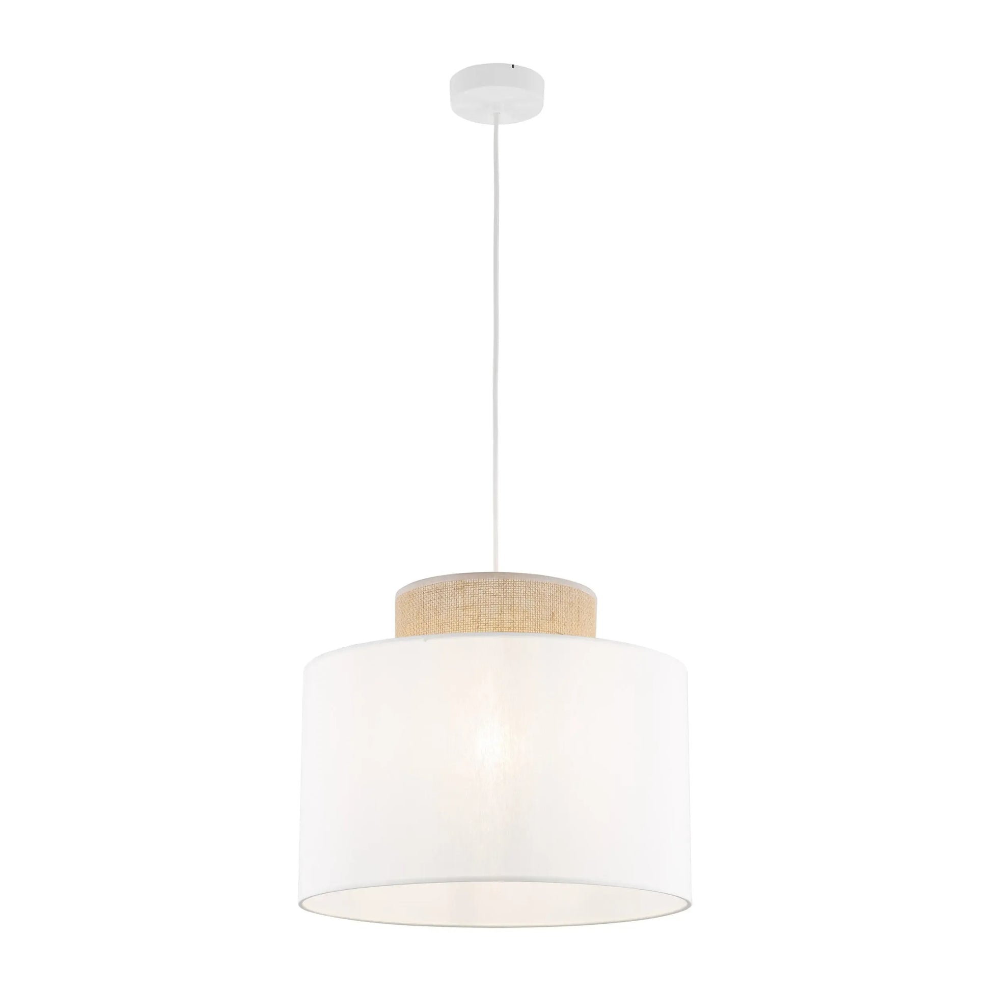 DUO White Jute Natural Pendant Light LumoCrafts