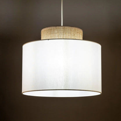 DUO White Jute Natural Pendant Light LumoCrafts