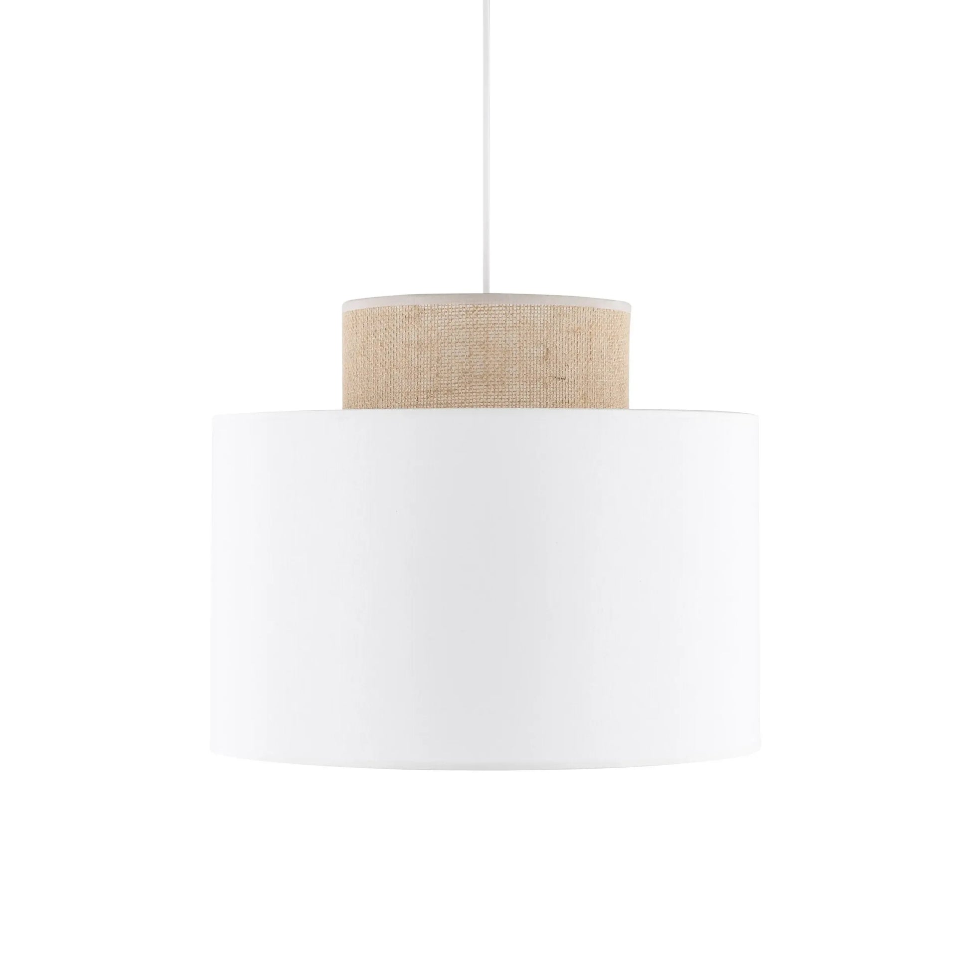 DUO White Jute Natural Pendant Light LumoCrafts