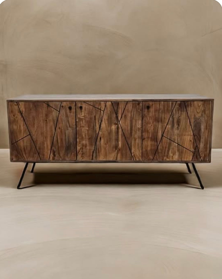 Buffet style Mid-Century en bois D'Acacia