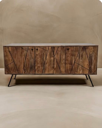 Buffet style Mid-Century en bois D'Acacia