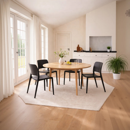 Pamela Stackable Dining Chair, Black