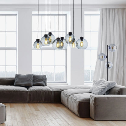 CUBUS Graphite Glass Scandinavian  Pendant Light 8 LumoCrafts