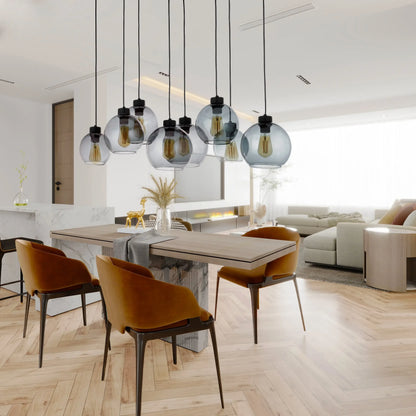 CUBUS Graphite Glass Scandinavian  Pendant Light 8 LumoCrafts