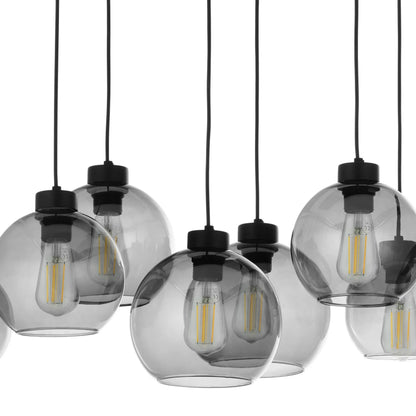 CUBUS Graphite Glass Scandinavian  Pendant Light 8 LumoCrafts