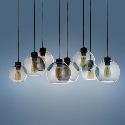 CUBUS Graphite Glass Scandinavian  Pendant Light 8 LumoCrafts