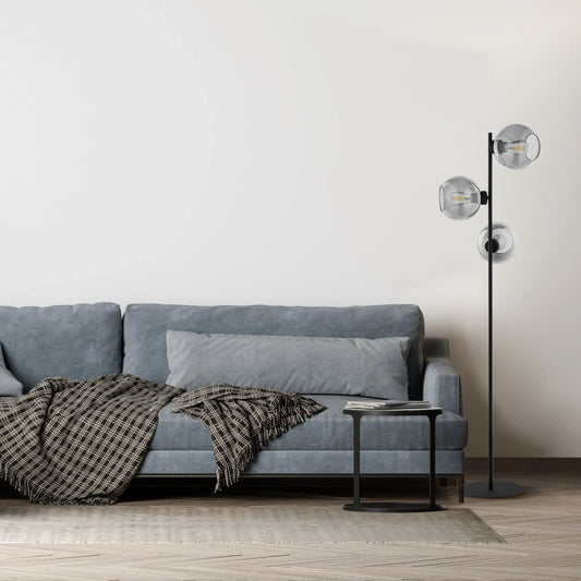 CUBUS Graphite Scandinavian Floor Lamp LumoCrafts