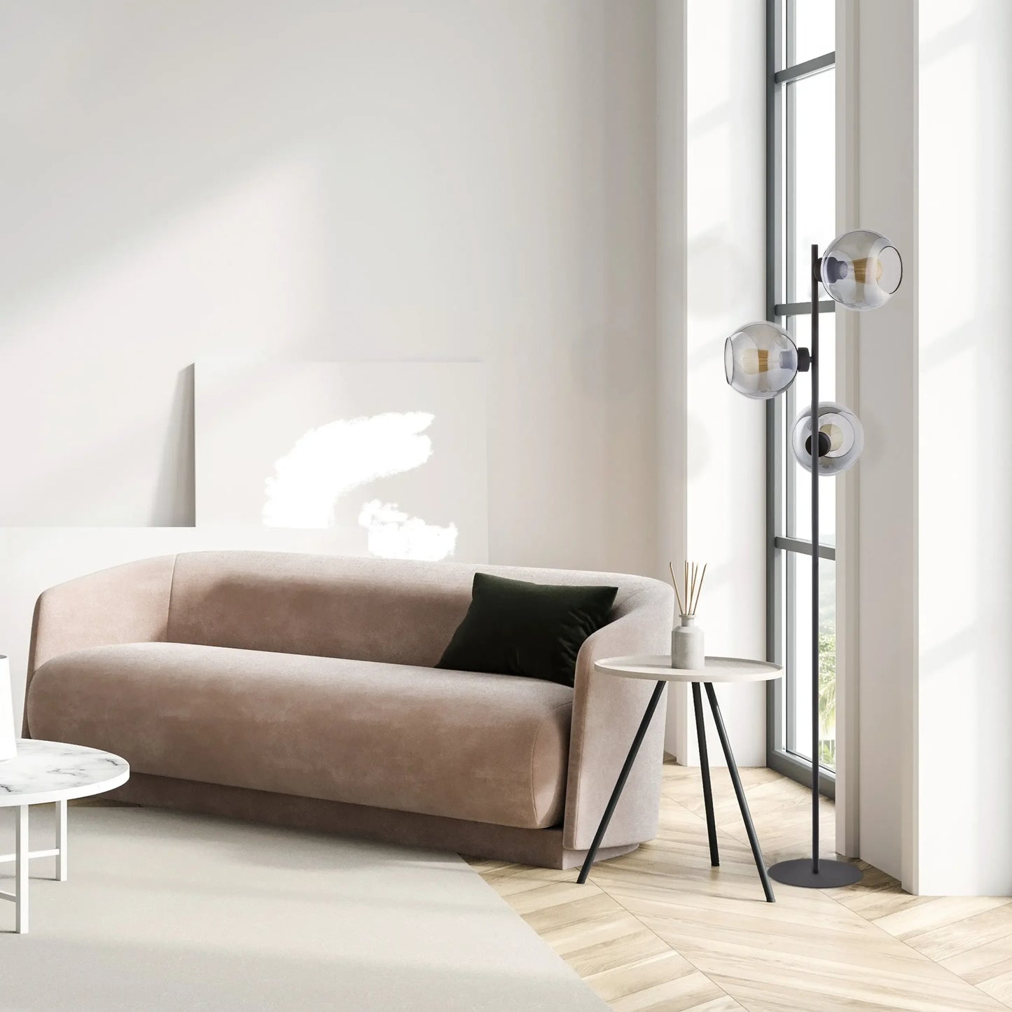 CUBUS Graphite Scandinavian Floor Lamp LumoCrafts