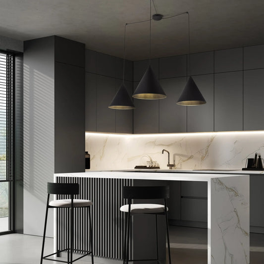 CONO Black Modern Minimalist  Suspension Light 3 LumoCrafts