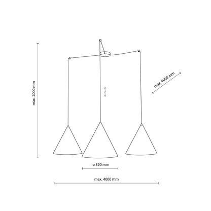 CONO Black Modern Minimalist  Suspension Light 3 LumoCrafts