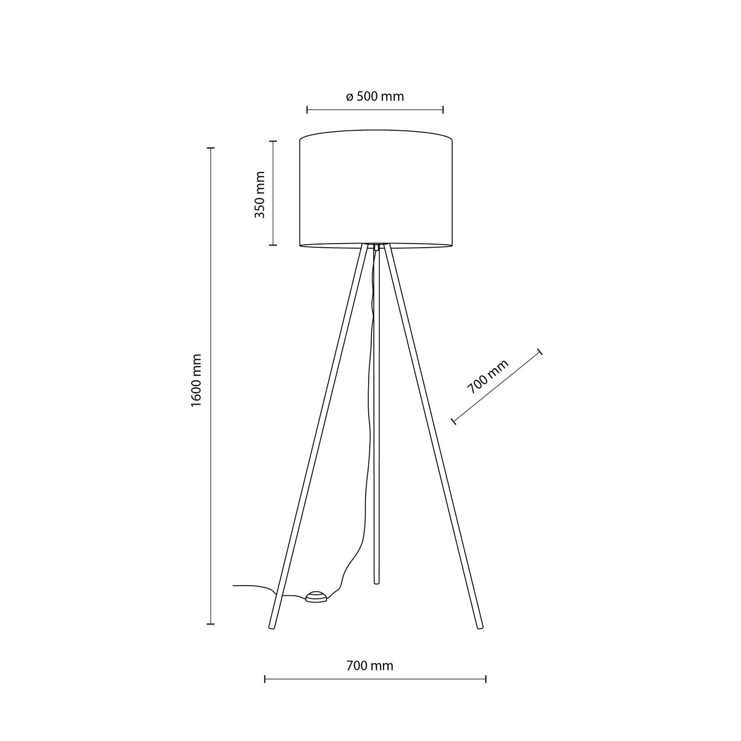 UMBERTO Black Modern  Floor Lamp