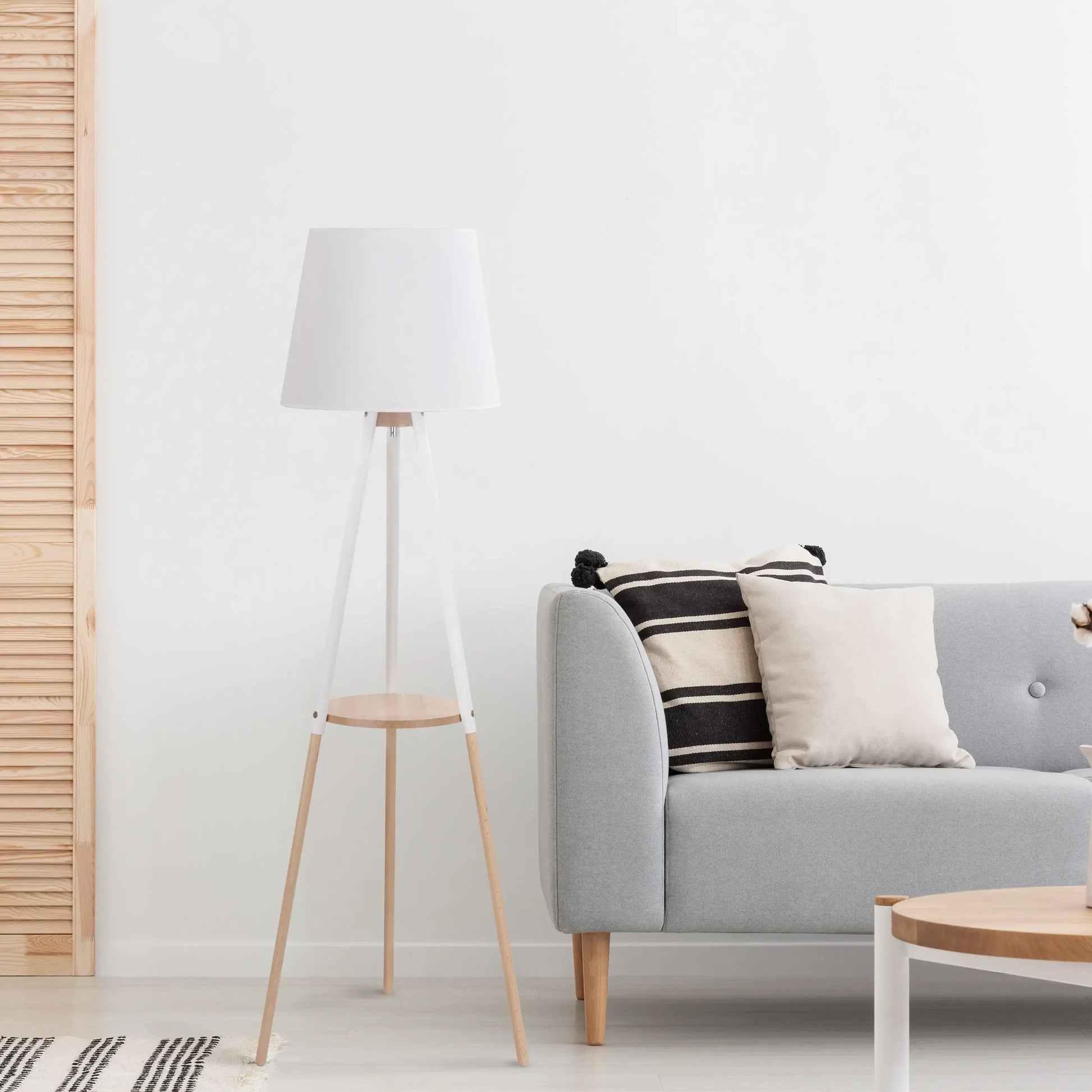 VAIO White Tray Table Floor Lamp LumoCrafts
