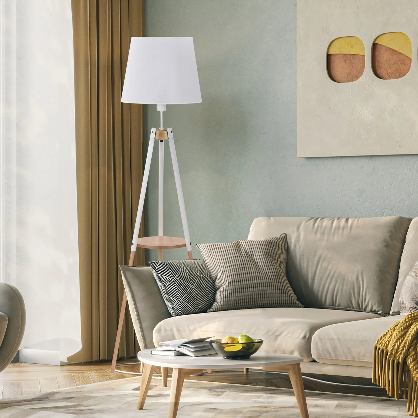 VAIO White Tray Table Floor Lamp LumoCrafts