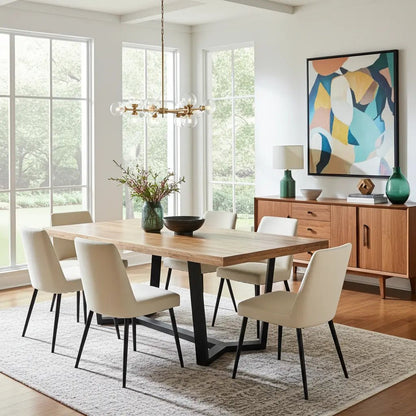 Table à dîner Mid-Century avec plateau en bois de manguier Vindus Furniture