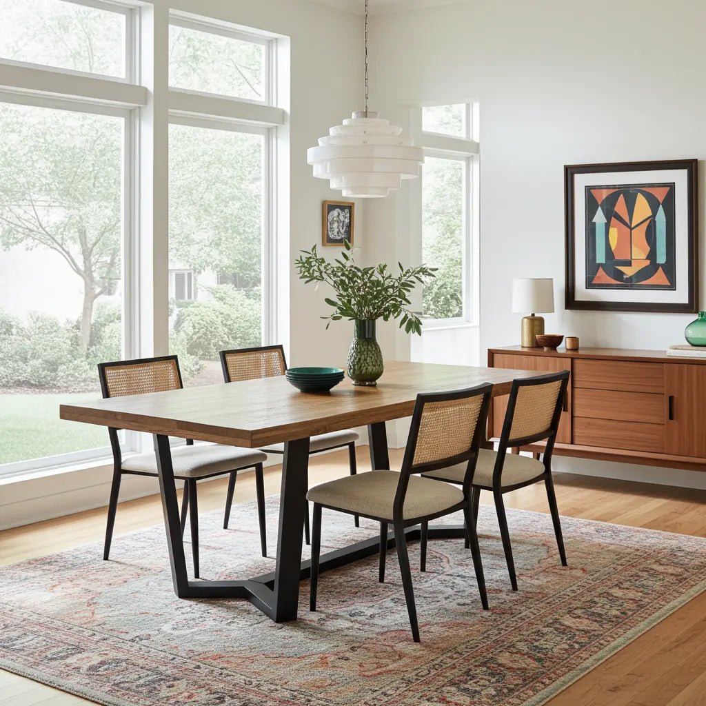 Table à dîner Mid-Century avec plateau en bois de manguier Vindus Furniture