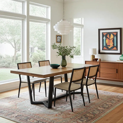 Table à dîner Mid-Century avec plateau en bois de manguier Vindus Furniture