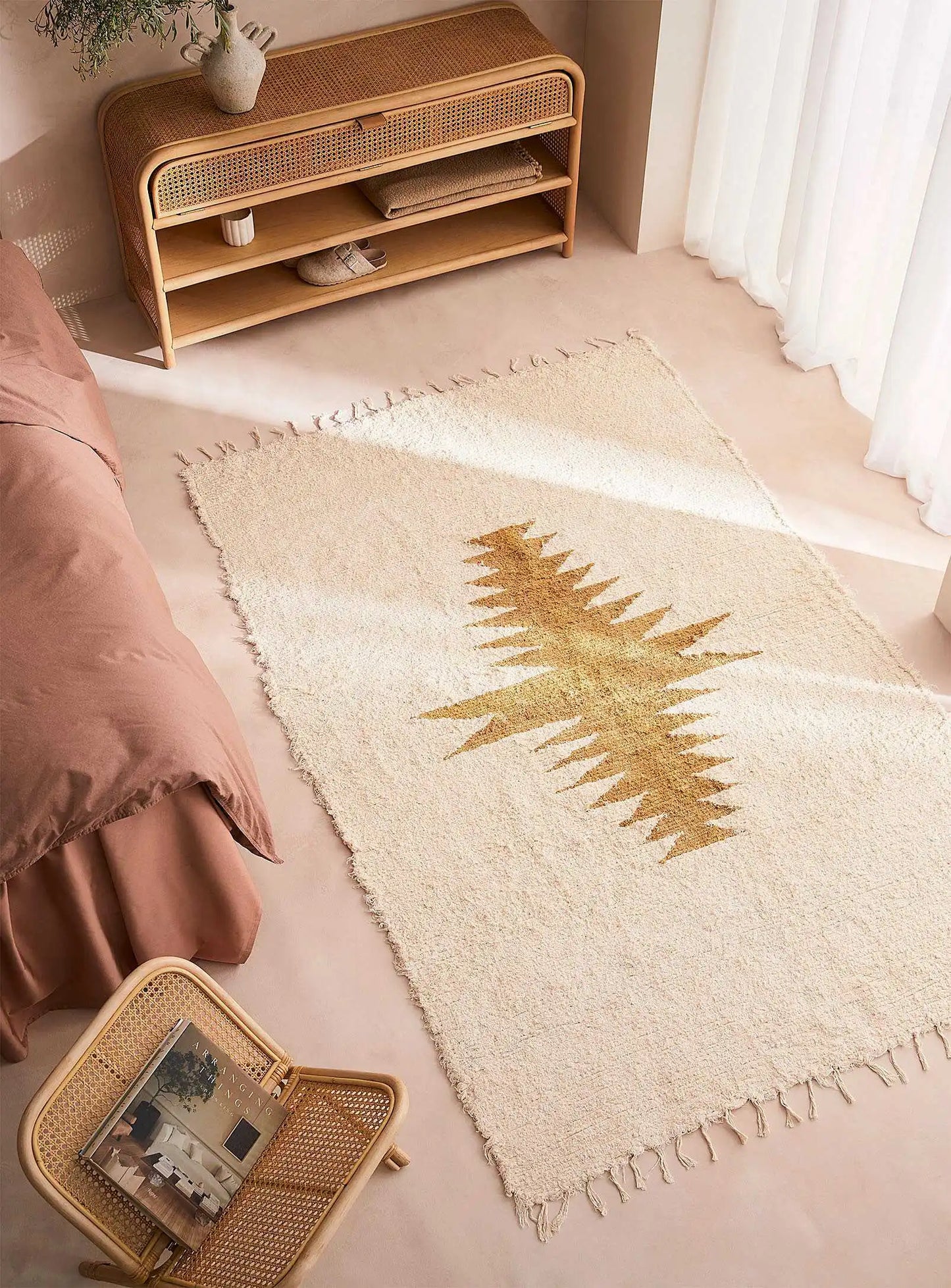 Apache rug made of organic cotton, handmade