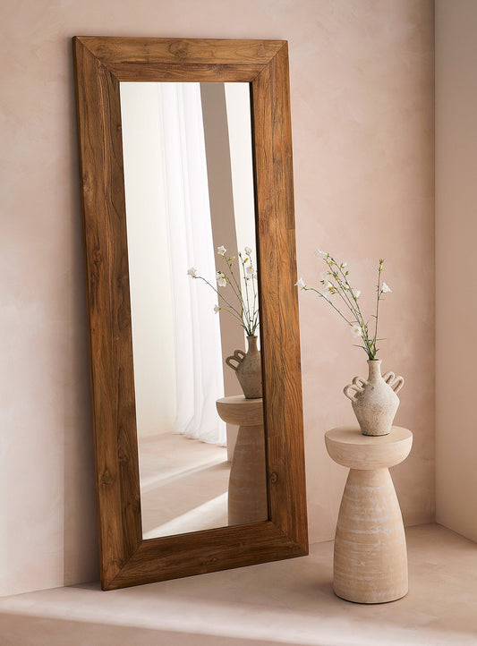 Mirror made from recycled teak