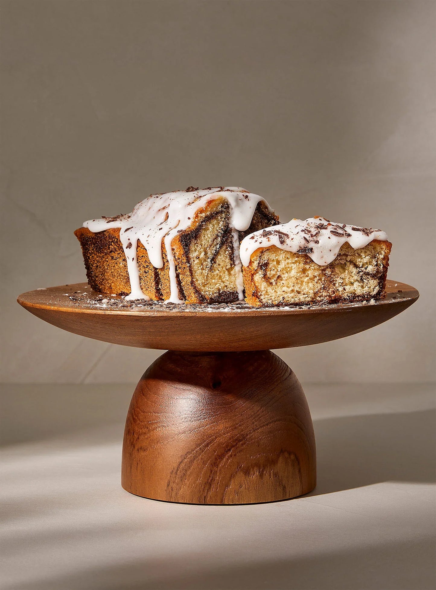 Teak wood cake stand