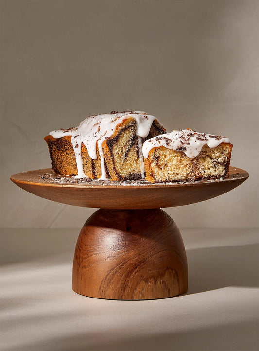 Teak wood cake stand